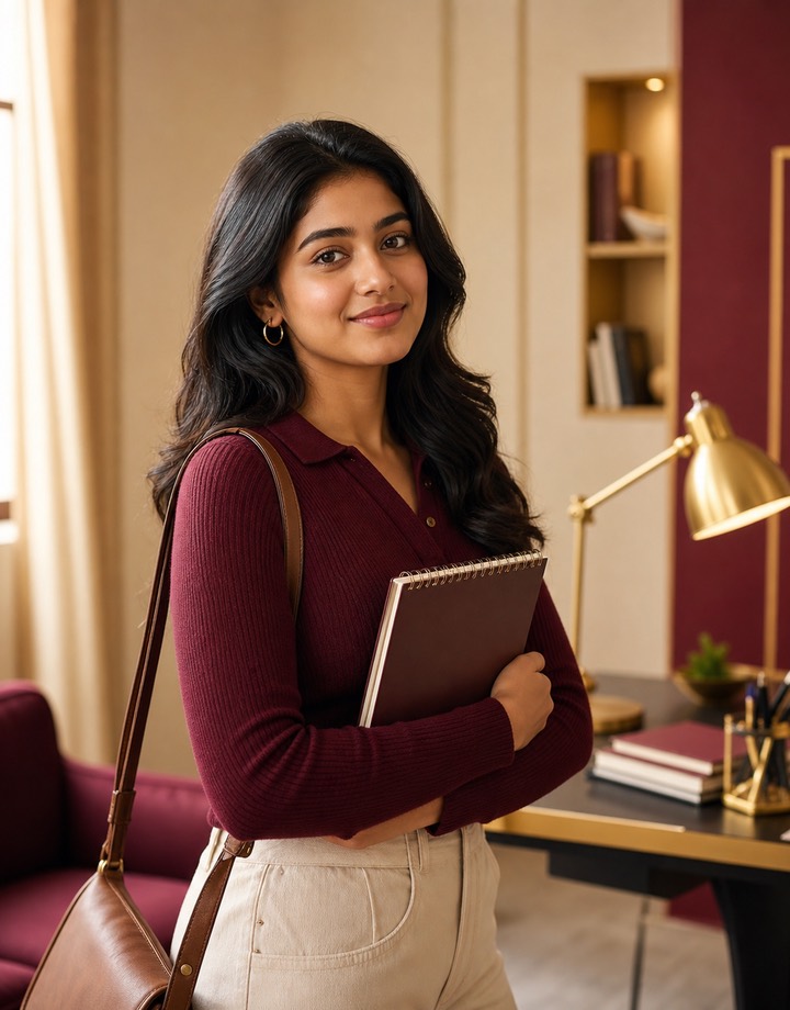 Joy Academy student with notebook